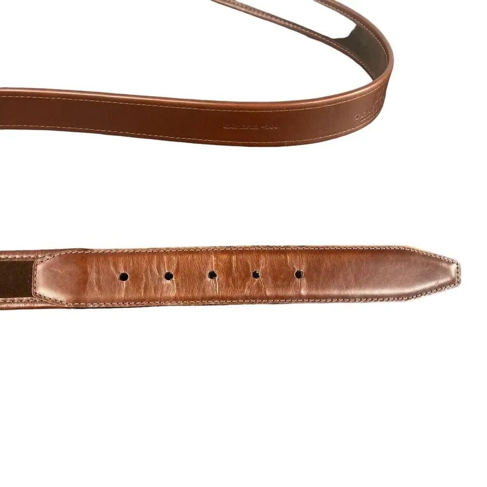 Trafalgar Leather Belt Size 42 WOODBURY Mens Brown Handmade Classic USA 1.25